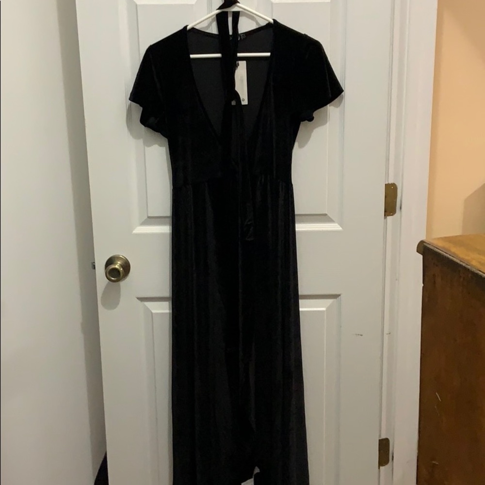 Black suede dress